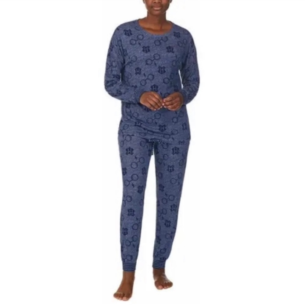 Harry Potter size Small Blue Lounge Pajama PJ Sleepwear Hacci 2-Piece Set NWT